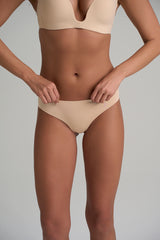 Bye Bra - FREE SHIPPING - Cotton Thong 2 Pack (1 Beige 1 Black) Bye Bra Panties