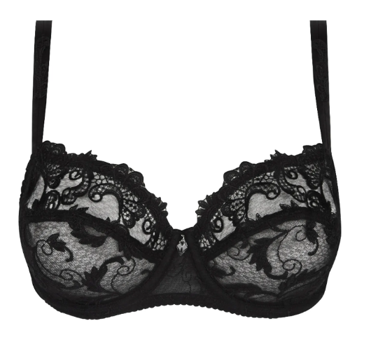 LISE CHARMEL - FREE EXPRESS SHIPPING - Dressing Floral Demi Bra- Black