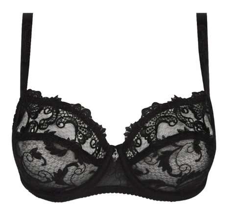 LISE CHARMEL - FREE EXPRESS SHIPPING - Dressing Floral Demi Bra- Black
