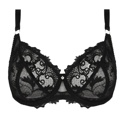 LISE CHARMEL - FREE EXPRESS SHIPPING - Dressing Floral 3/4 Cup Bra- Black