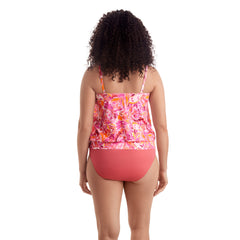 SHAPE SOLVER - FREE EXPRESS SHIPPING - Shirred Neck Blouson Tankini Top