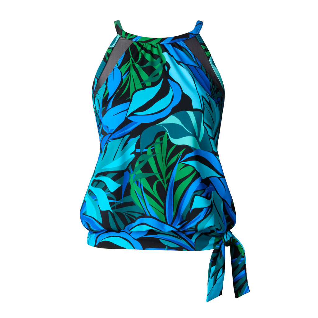 SHAPESOLVERS - FREE EXPRESS SHIPPING - High Neck blouson Tankini Top
