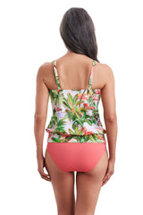 SHAPE SOLVER - FREE EXPRESS SHIPPING - Shirred Neck Blouson Tankini Top