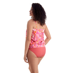 SHAPE SOLVER - FREE EXPRESS SHIPPING - Shirred Neck Blouson Tankini Top