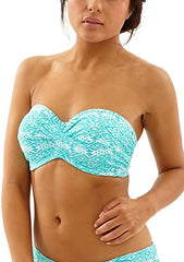 Cleo Swimwear - Hattie Bandeau CW0263 - Aqua/White - Thebra