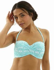 Cleo Swimwear - Hattie Bandeau CW0263 - Aqua/White - Thebra