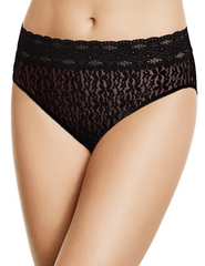 Wacoal Panties - Halo Lace Hi-Cut Briefs 870305 - Black