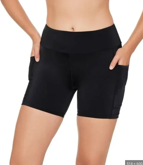 Penbrooke Swimwear - Solid Yoga Waist Swim Short 42542N - Black