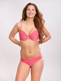 Cleo Bras - Koko Muss Plunge 9166 - Bright Coral - Thebra